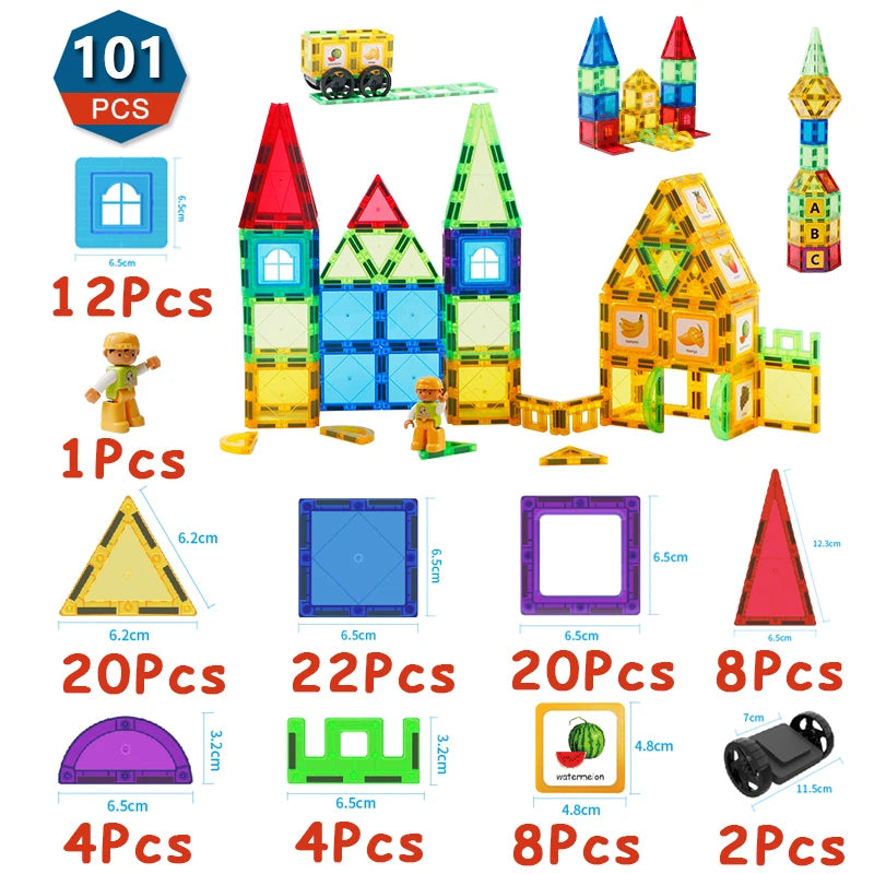 Magnetic Blocks Castle Building Set